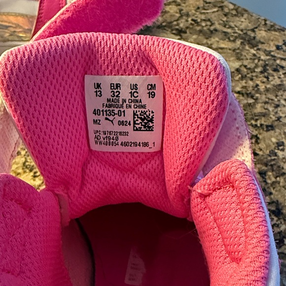 Puma Kids' Pink and White High-Top Sneakers - Picture 2 of 5